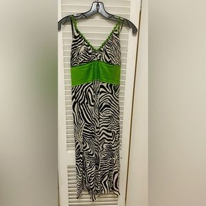 Phoebe Couture, zebra print, 3/4 length dress